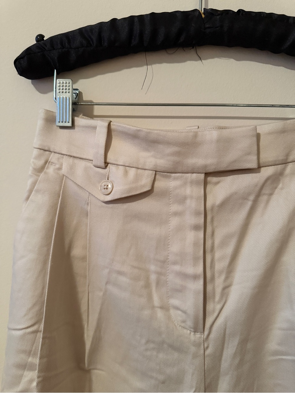 NWT Banana Republic Cruise Ivory Cotton & Lyocell Wide-Leg High-Rise Pants - Picture 5 of 12